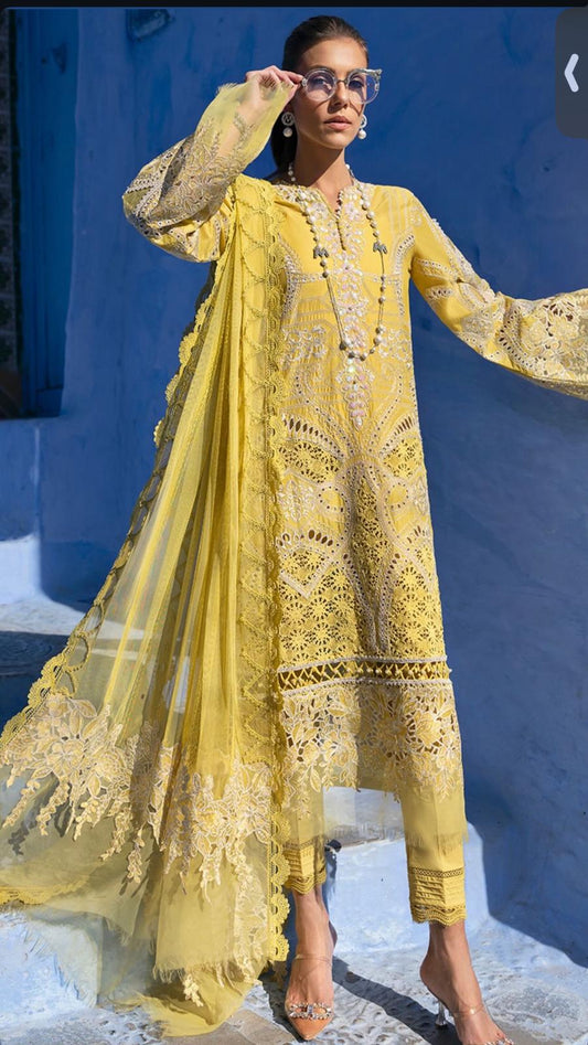 Maria B Inspired Luxury Lawn 3-Piece Suit – Elegant Summer Edition | Size S