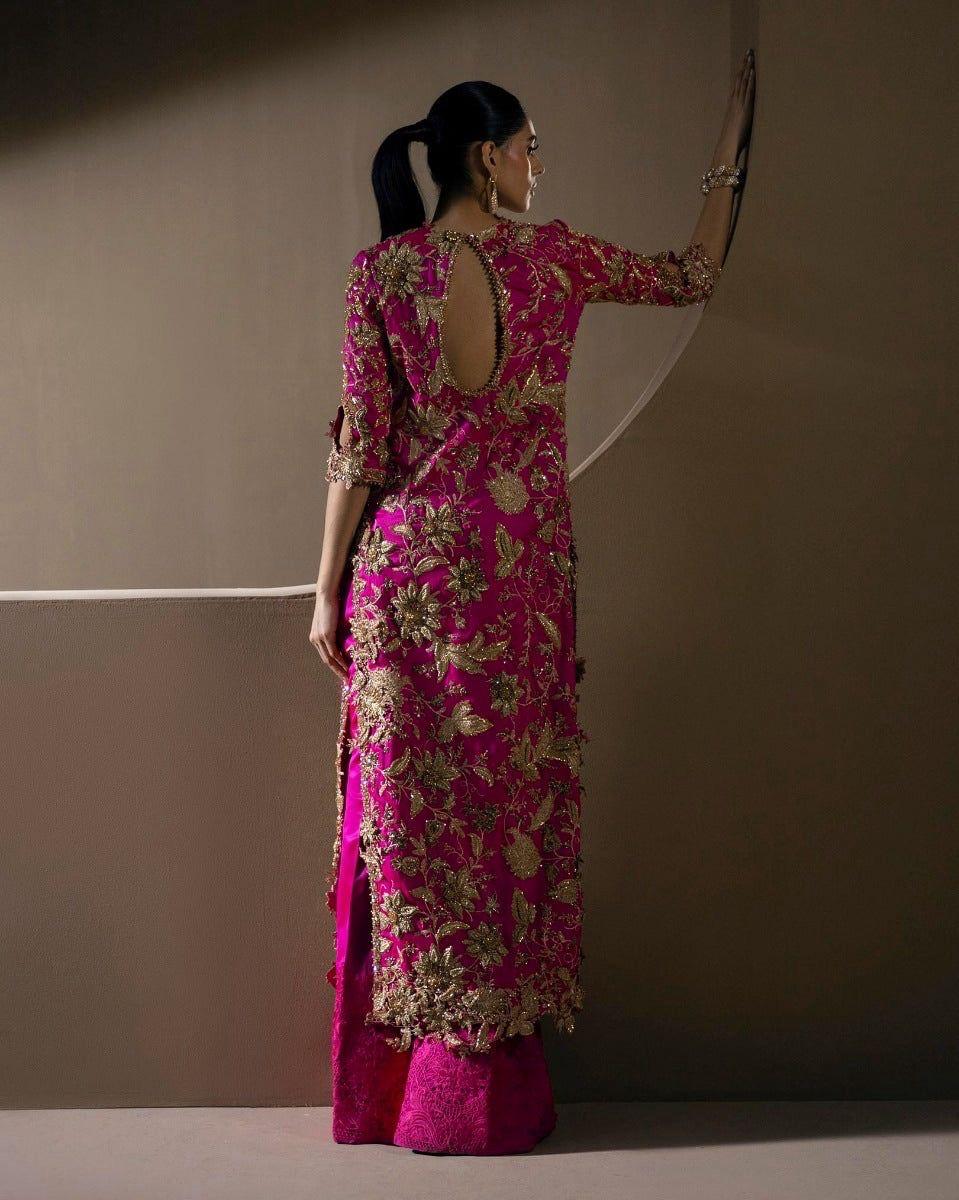 Sana Safinaz- (Inspired) 3pcs Heavy Embroided Wedding Collection with Embroided Sharara-“Please ensure the product is returned within 24 hours, unused and in original packaging.”