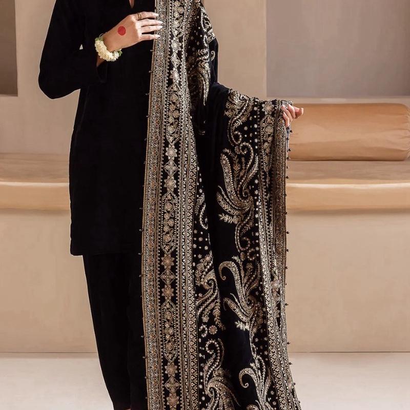 Luxury Embroidered VELVET Shawl