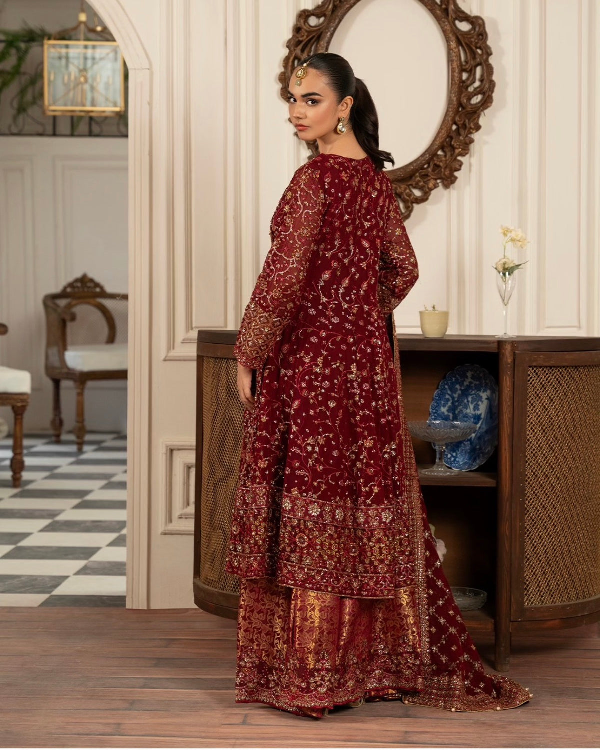 RUBY- 3 pieces heavy Embroidered chiffon Suit