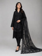 D7 VELVET-Elegant Black Embroidered Pakistani 3-Piece Suit