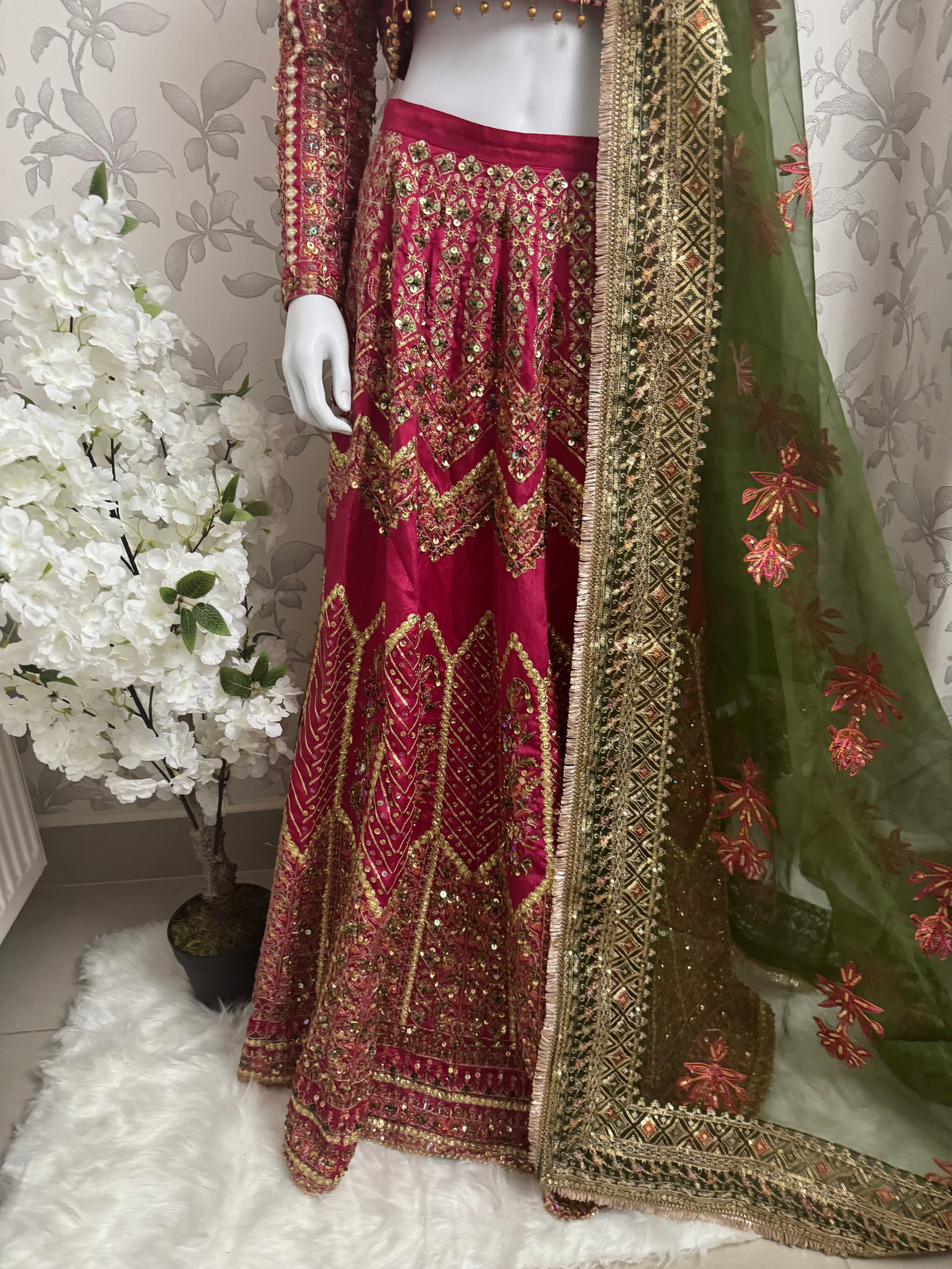 GUL BADAN | 3 piece Embroidered Pakistani bridal Lehenga choli collection