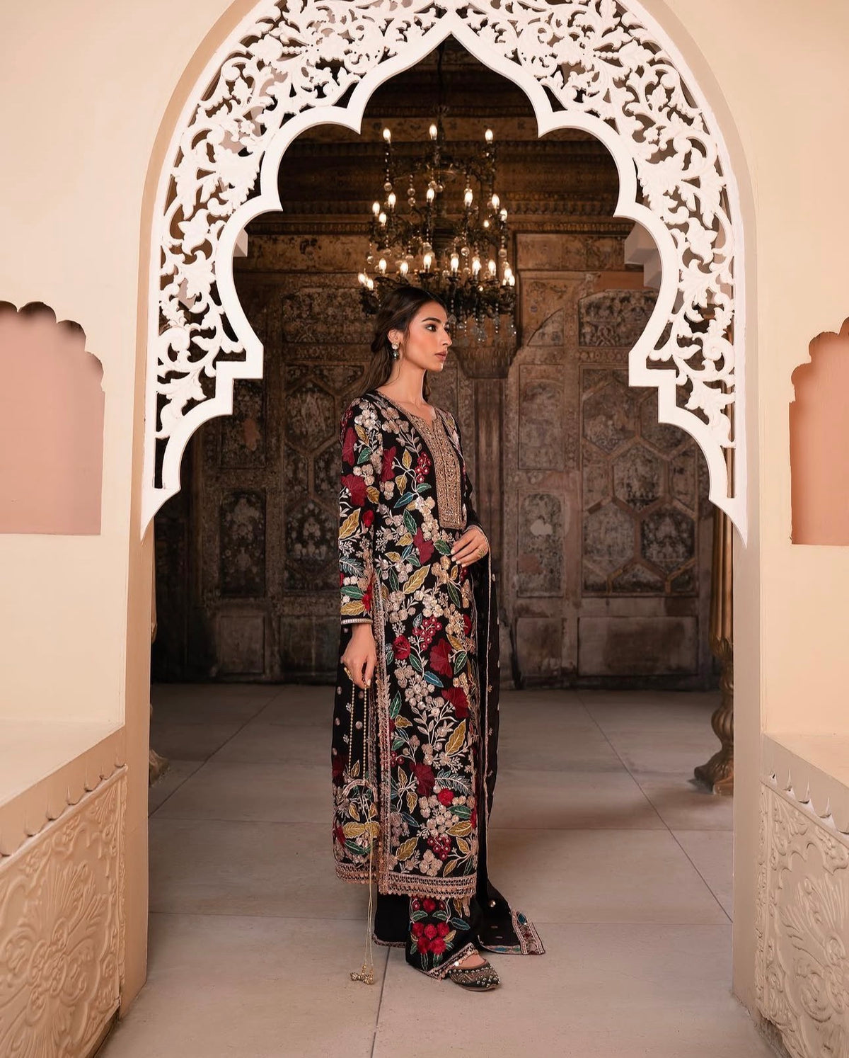MAHNAZ | 4 piece Heavy Embroidered chiffon wedding suit