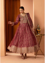 BARAT COLLECTION | 3 piece Embroidered Net Anarkali suit