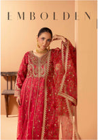 BARAT COLLECTION | 3 piece Embroidered Net Anarkali suit