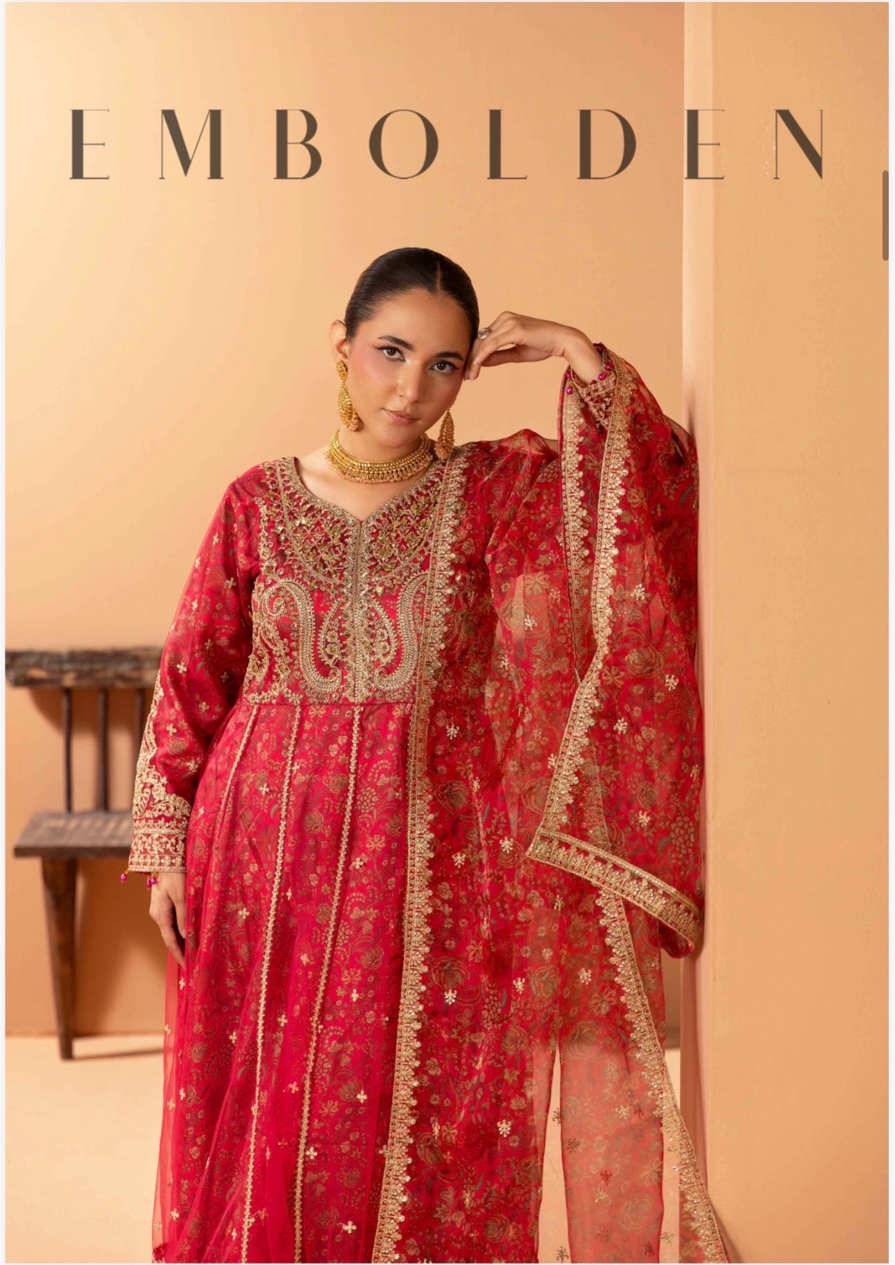 BARAT COLLECTION | 3 piece Embroidered Net Anarkali suit