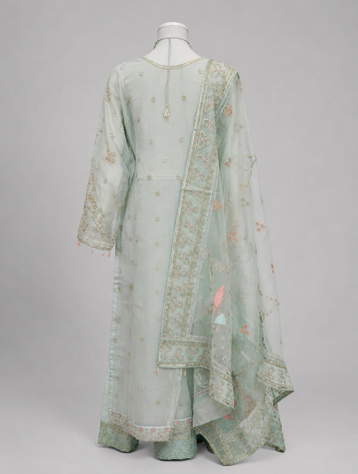 LYARA | 3 piece Embroidered soft organza wedding suit