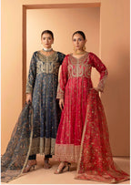 BARAT COLLECTION | 3 piece Embroidered Net Anarkali suit