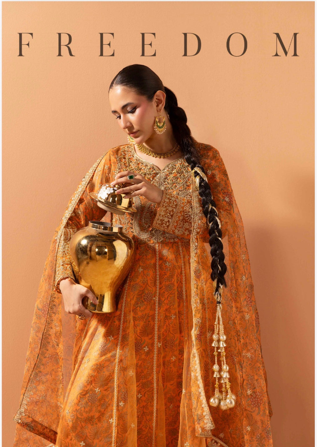 BARAT COLLECTION | 3 piece Embroidered Net Anarkali suit