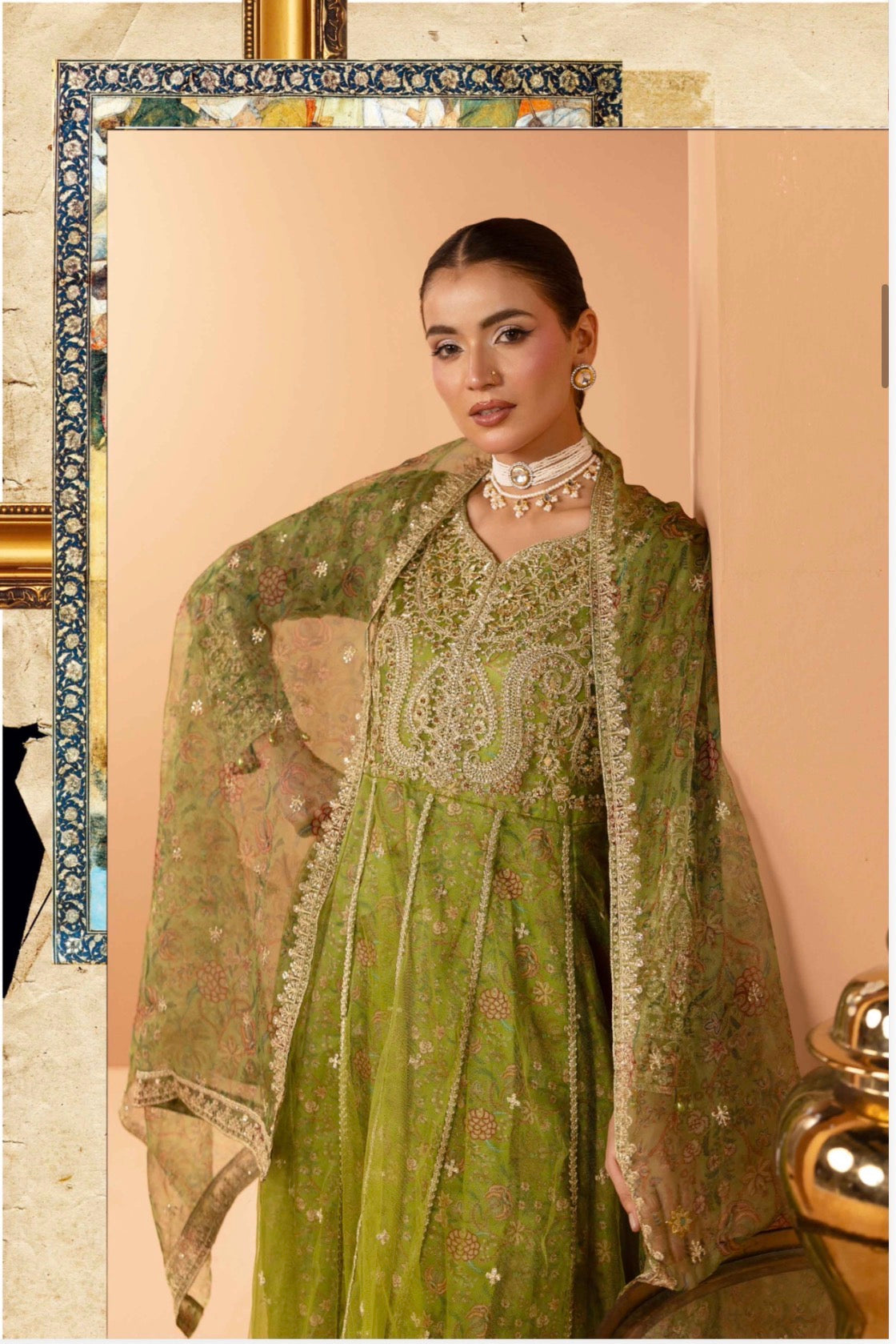 BARAT COLLECTION | 3 piece Embroidered Net Anarkali suit