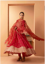 BARAT COLLECTION | 3 piece Embroidered Net Anarkali suit
