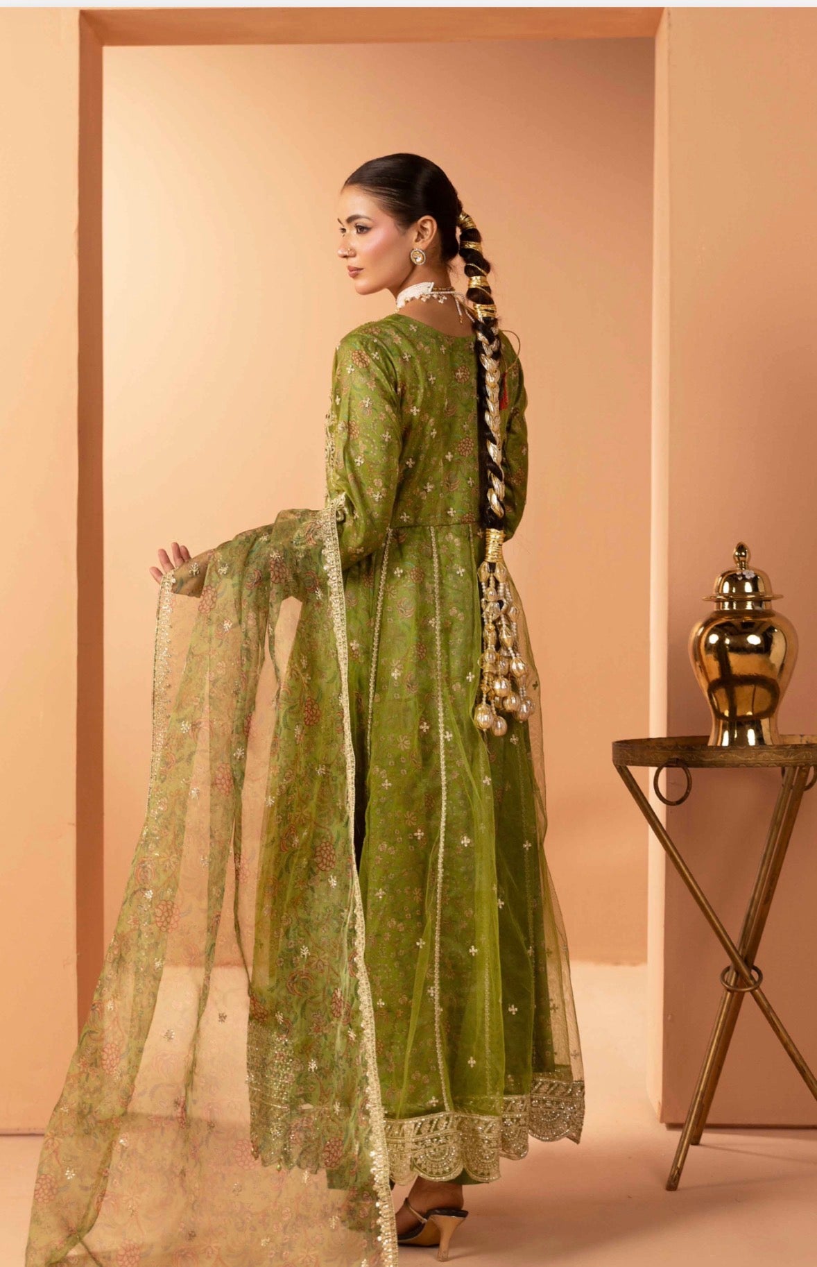 BARAT COLLECTION | 3 piece Embroidered Net Anarkali suit