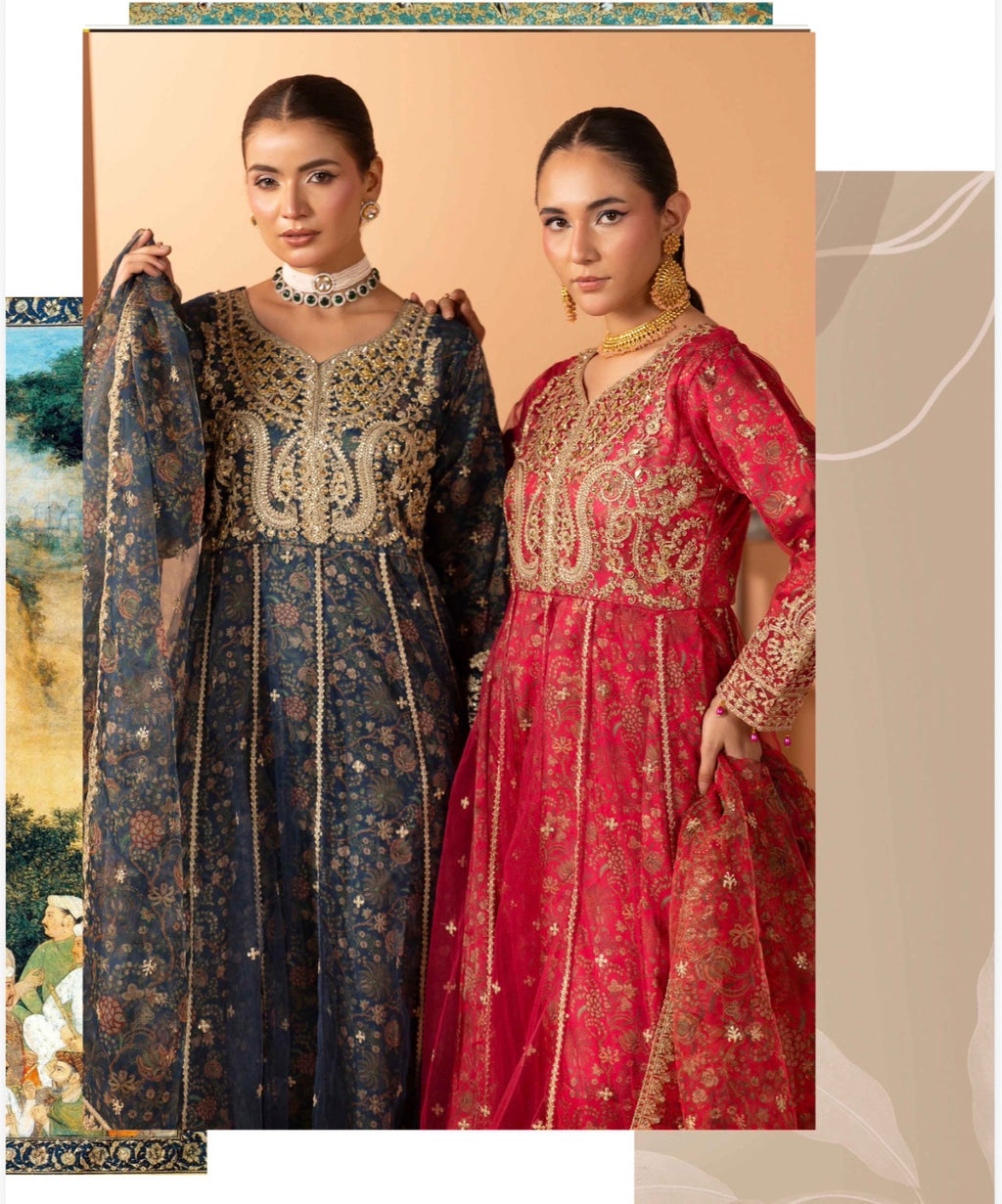 BARAT COLLECTION | 3 piece Embroidered Net Anarkali suit
