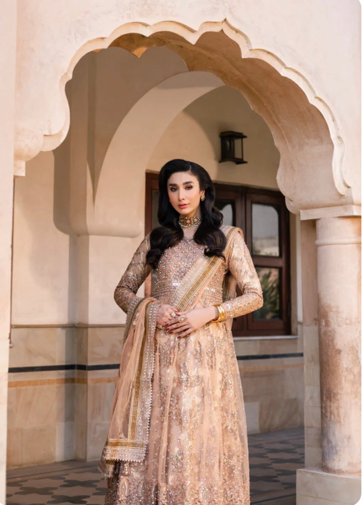 GUL-NOOR | 3-Piece Pakistani Embroidered Maxi Dress – Luxury Wedding Wear