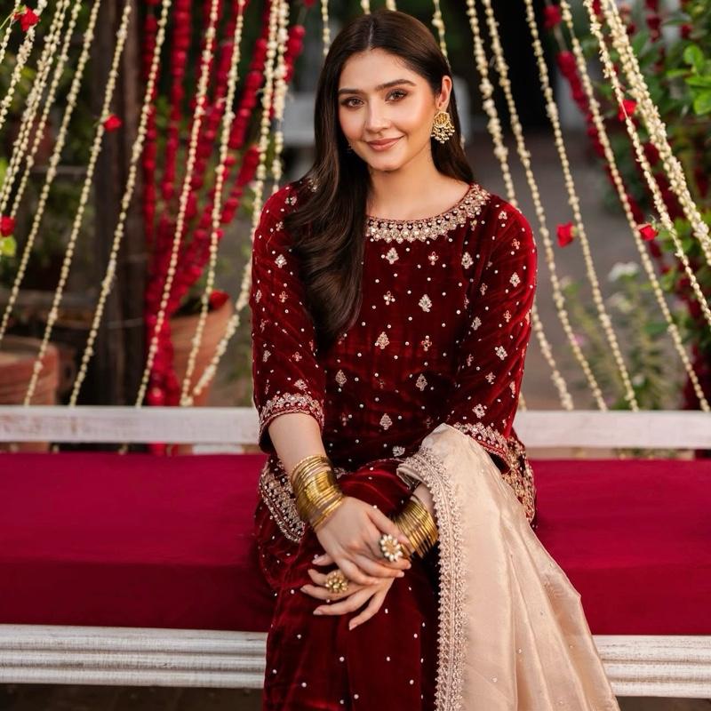 Haseens ( ORIGINAL )…3 piece heavy embroidered VELVET sharara suit..best for wedding and parties