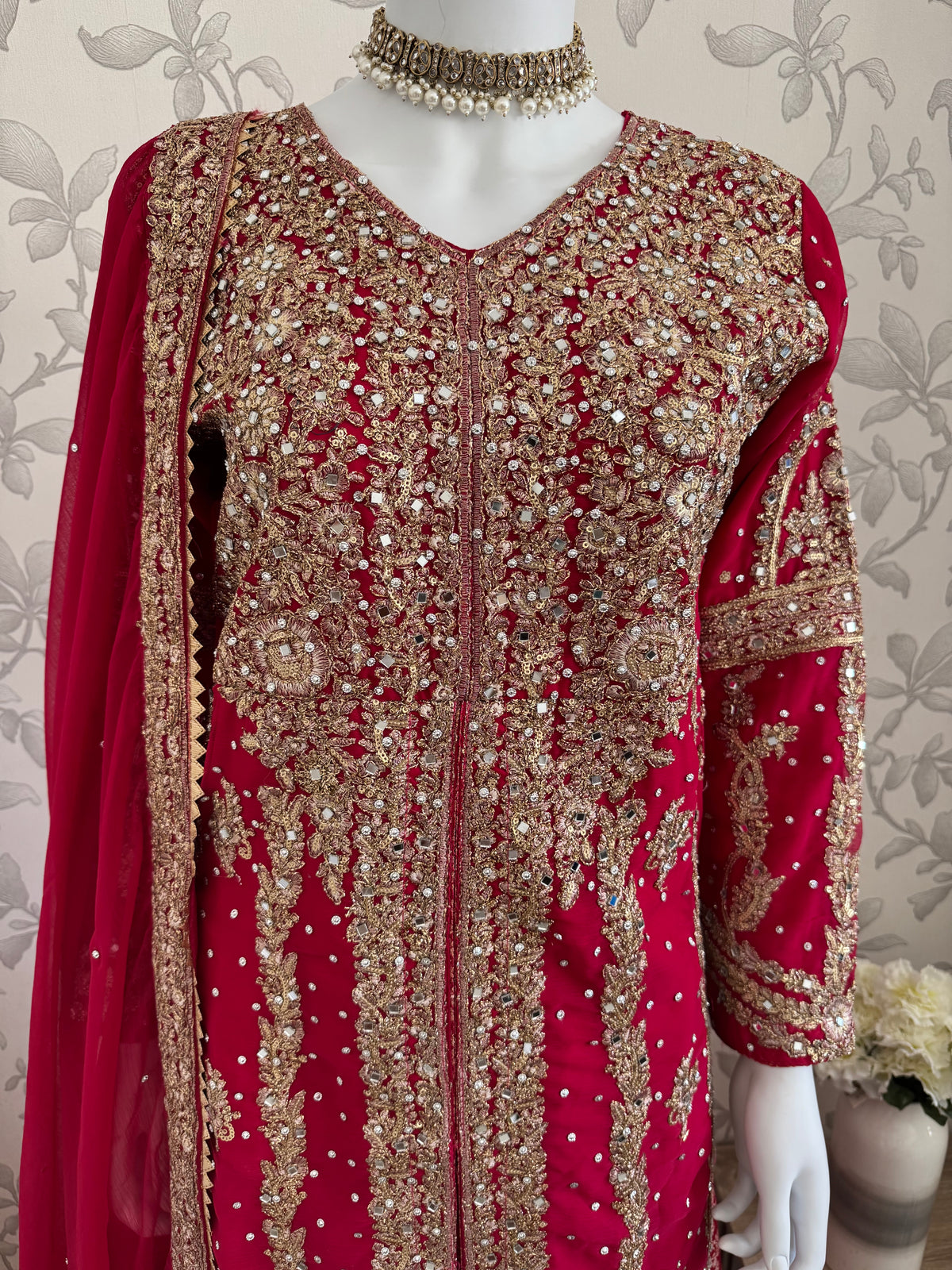 AFREEN | 3 piece Heavy Embroidered Chiffon wedding Suit
