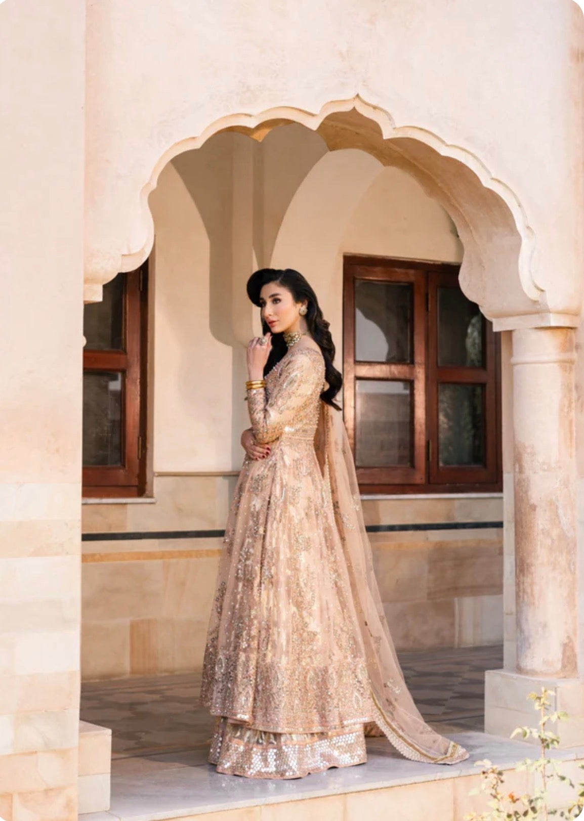 GUL-NOOR | 3-Piece Pakistani Embroidered Maxi Dress – Luxury Wedding Wear
