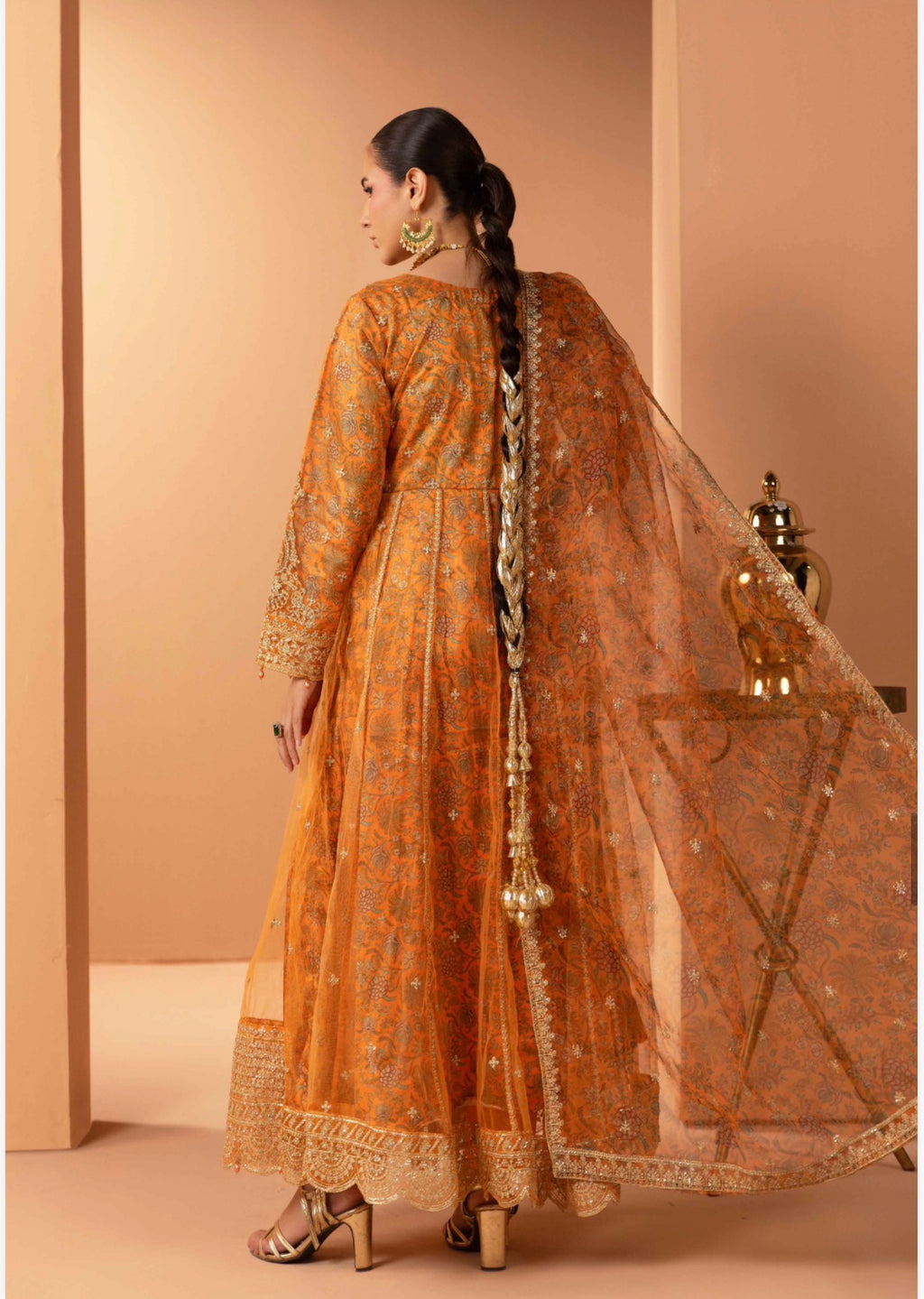 BARAT COLLECTION | 3 piece Embroidered Net Anarkali suit