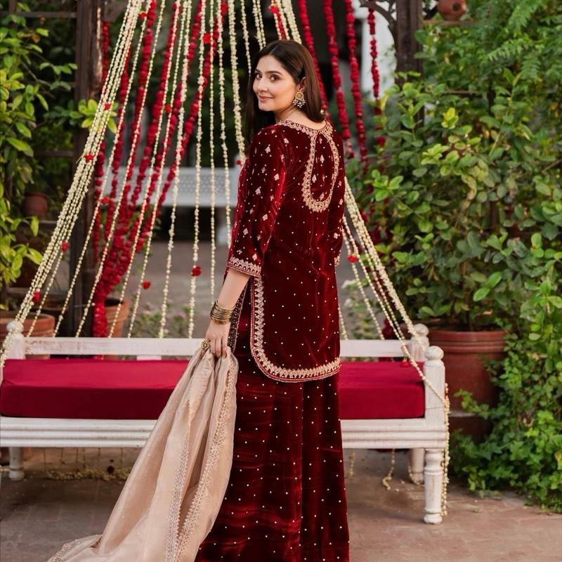 LUHH | 3 piece Embroidered VELVET wedding/wear suit