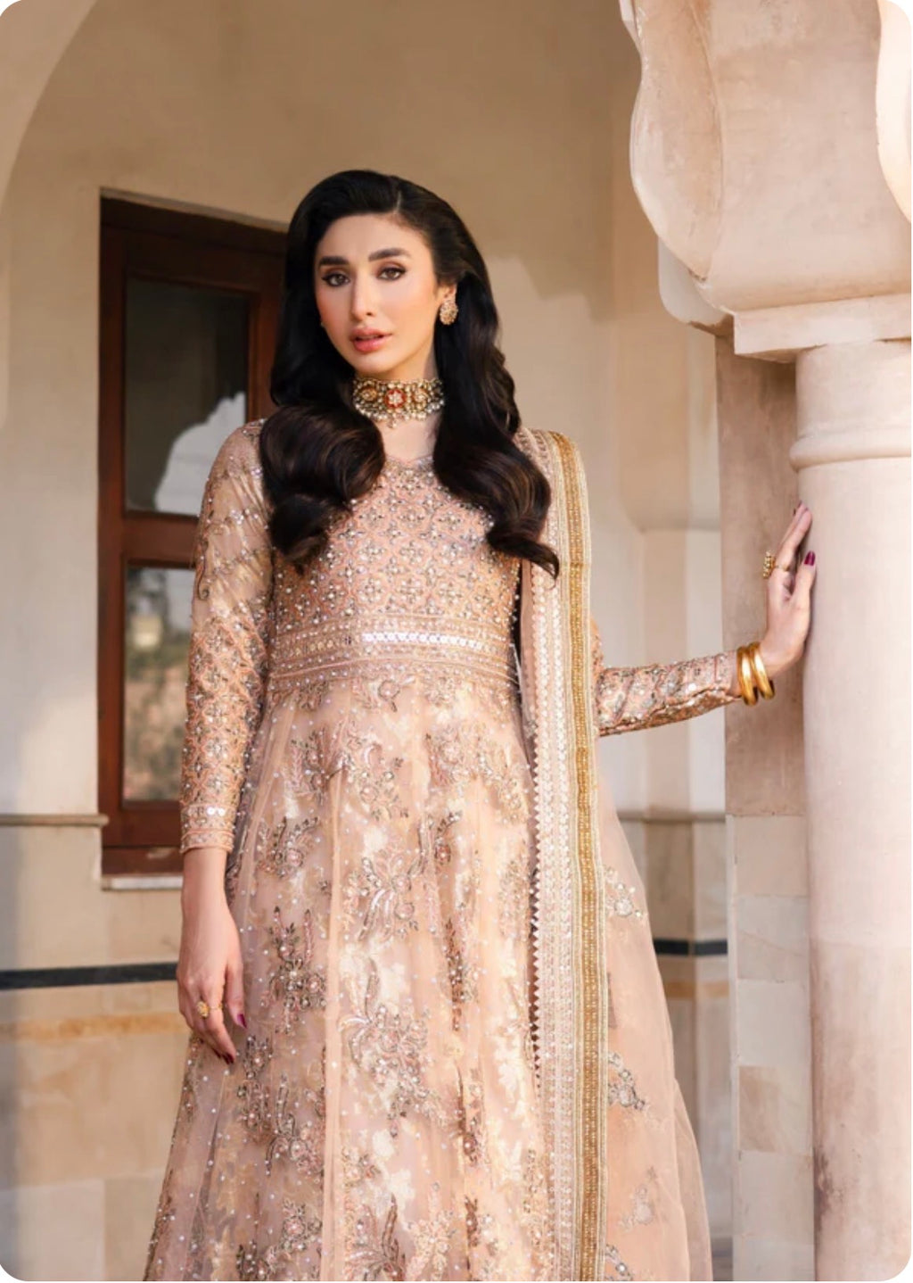GUL-NOOR | 3-Piece Pakistani Embroidered Maxi Dress – Luxury Wedding Wear