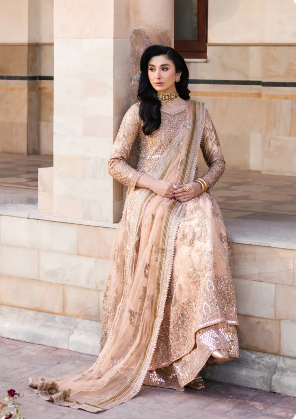 GUL-NOOR | 3-Piece Pakistani Embroidered Maxi Dress – Luxury Wedding Wear