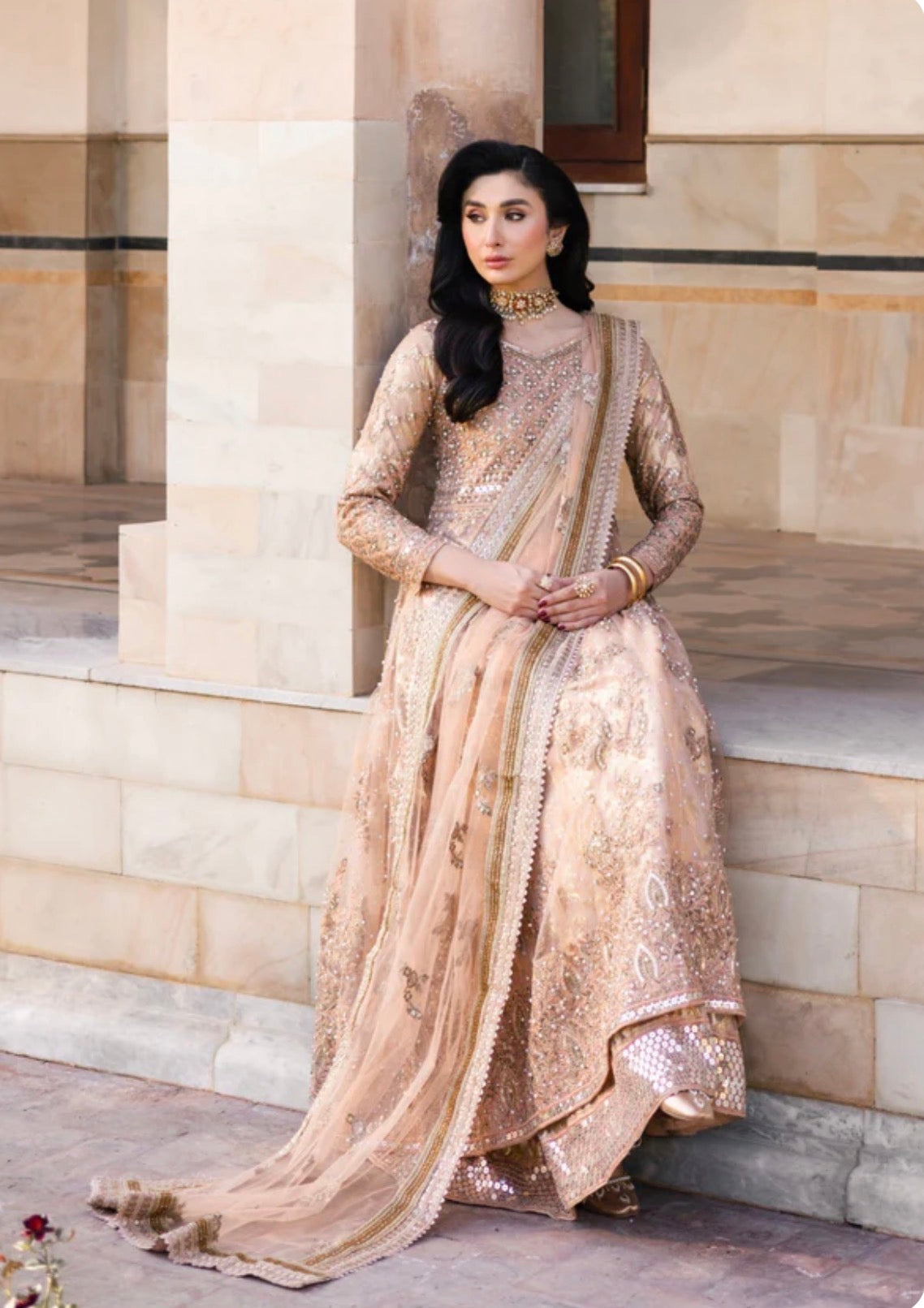 GUL-NOOR | 3-Piece Pakistani Embroidered Maxi Dress – Luxury Wedding Wear