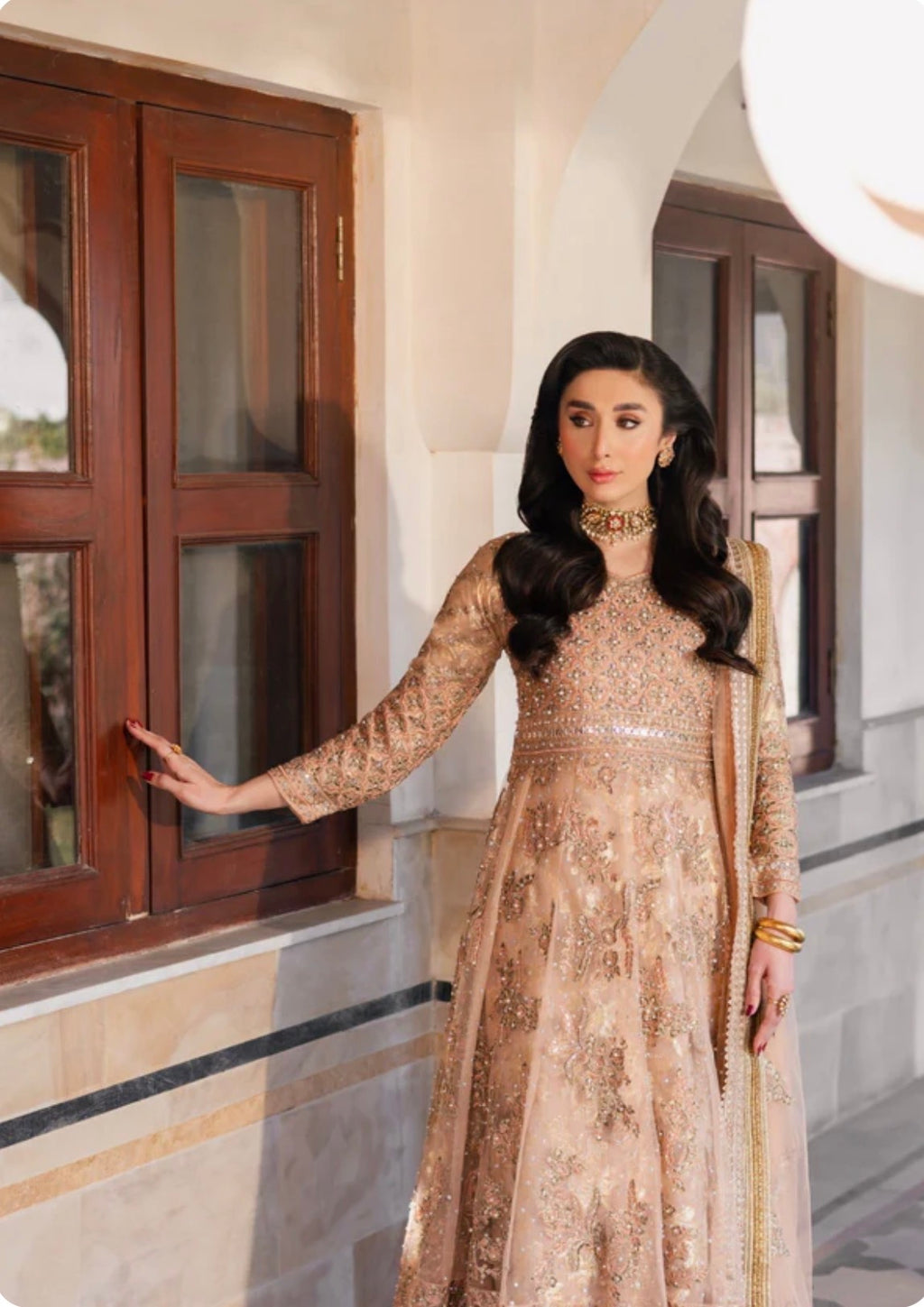 GUL-NOOR | 3-Piece Pakistani Embroidered Maxi Dress – Luxury Wedding Wear