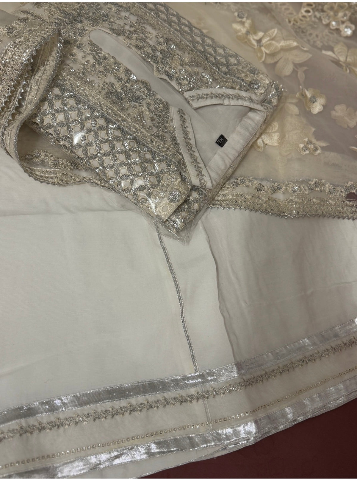 CHANDNI | 3 piece Embroidered soft organza sharara Suit