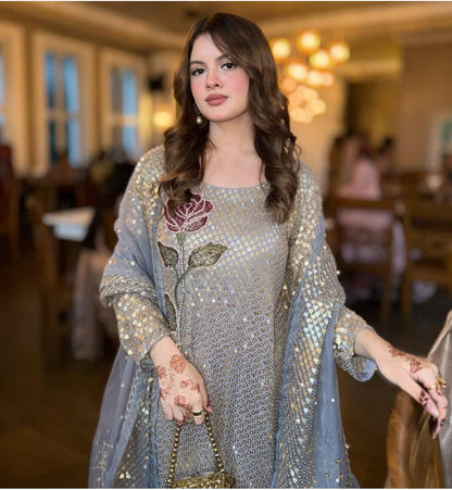 Nureh Inspired Luxury Chiffon 3-Piece Suit – Tailor Stitched