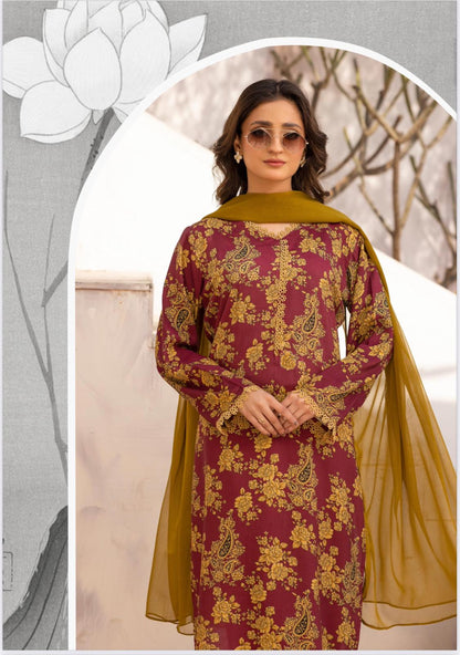 Mariyah by Simrans-3-pcs Lilen Prints Collection