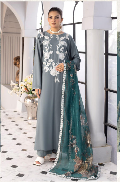 Olivia Linen by Simran’s – 3 Piece Soft Linen Suit | Winter Collection | Sizes S–XL
