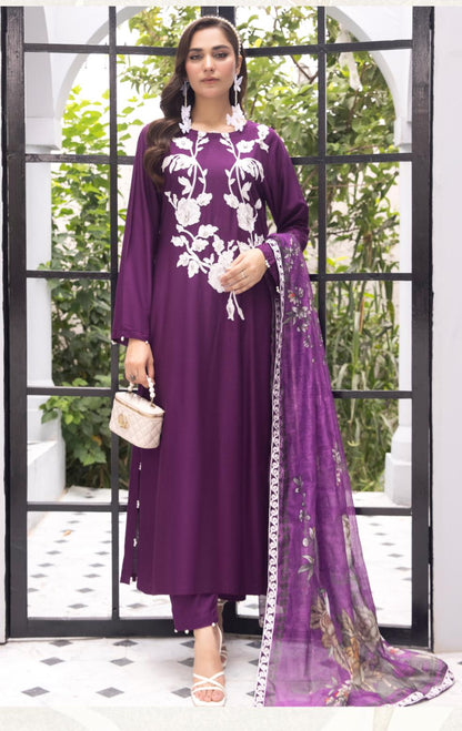 Olivia Linen by Simran’s – 3 Piece Soft Linen Suit | Winter Collection | Sizes S–XL