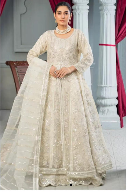 فستان ماكسي أورجانزا جميل مكون من قطعتين مع دوباتا (مستوحى من المصمم)