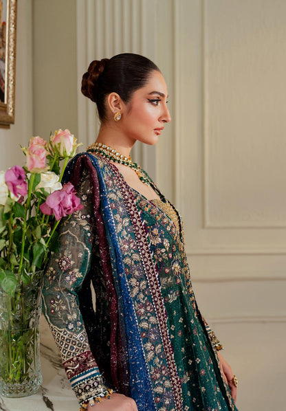 Baroque 3 pcs Chiffon Heavy Embroided Maxi comes with Sharara same as Model-“Please ensure the product is returned within 24 hours, unused and in original packaging.”