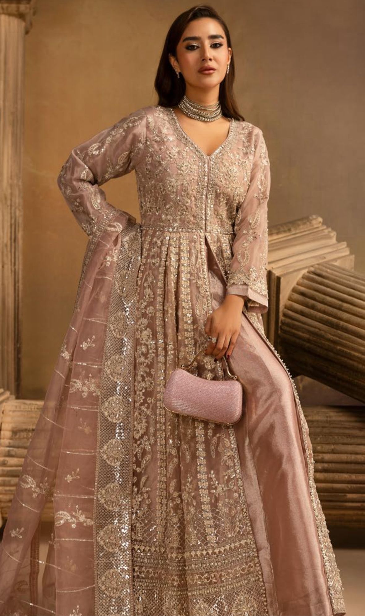 Luxury Heavy Embroidered Organza 3-Piece Maxi Dress – Wedding & Party Wear Collection