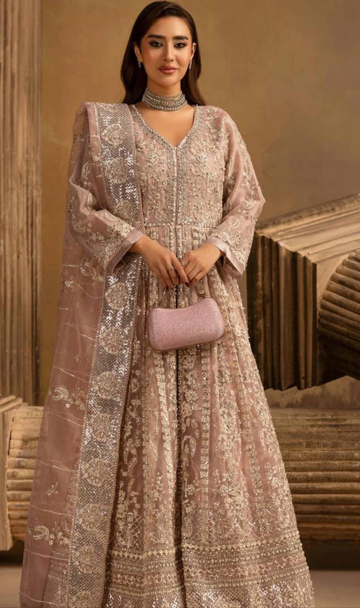 Luxury Heavy Embroidered Organza 3-Piece Maxi Dress – Wedding & Party Wear Collection