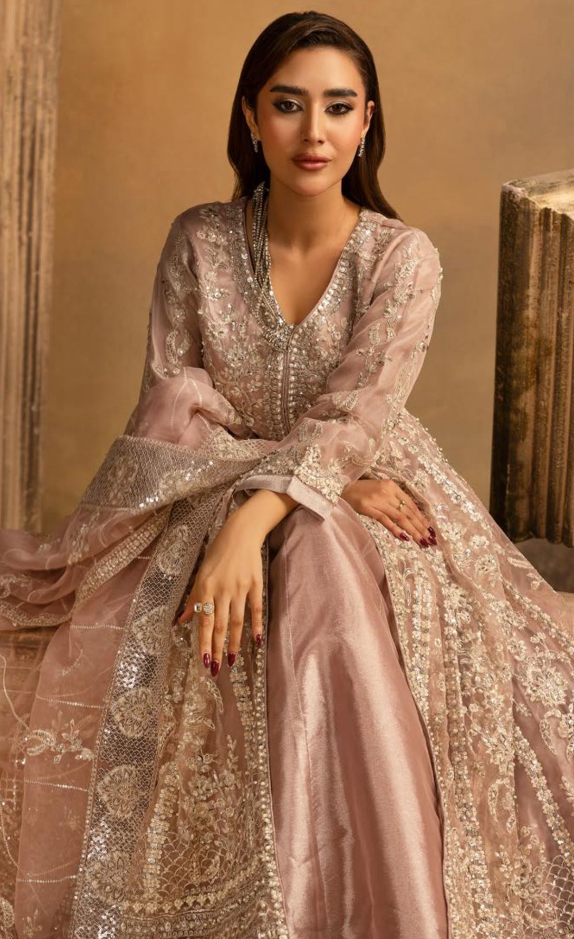 Luxury Heavy Embroidered Organza 3-Piece Maxi Dress – Wedding & Party Wear Collection