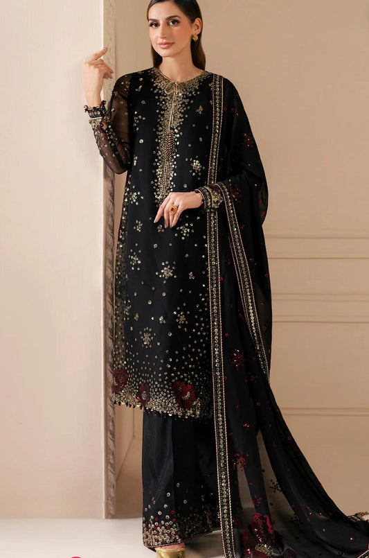 Jazmin Inspired Luxury Chiffon 3-Piece Suit with Heavy Embroidered Dupatta –Tailor Stitched