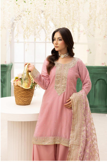 Haya by Simrans – Luxury Chiffon Wedding Collection 3 Piece Farrshi Shalwar Suit (Sizes S–XL)