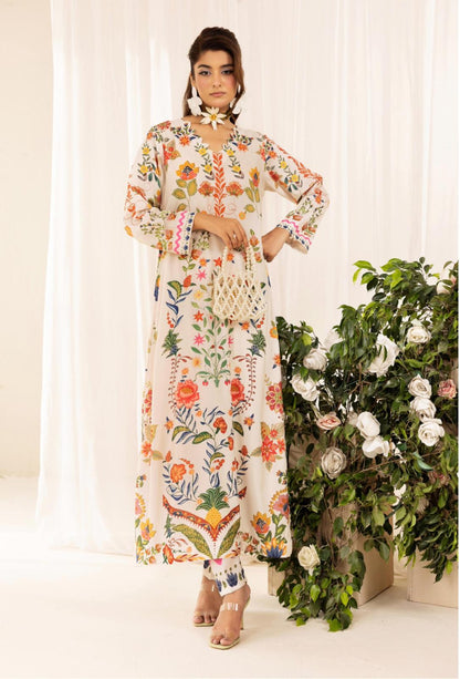Chic Modest by Simran's – Kanwak Malik Silk Prints in Lawn 2 Piece Suit | Sizes S–XL