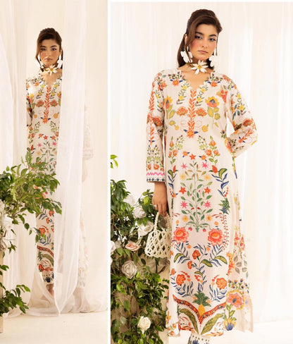 Chic Modest by Simran's – Kanwak Malik Silk Prints in Lawn 2 Piece Suit | Sizes S–XL