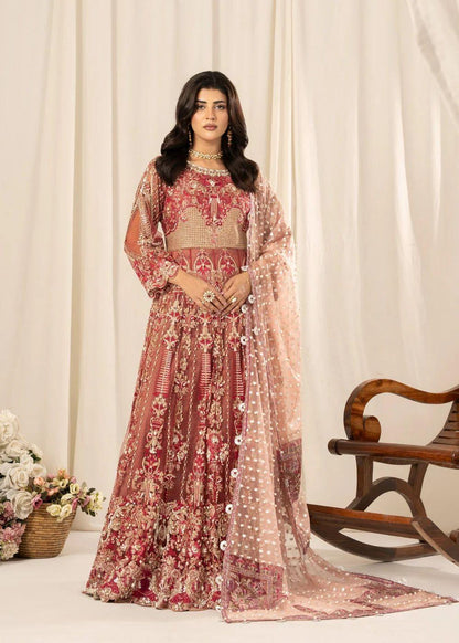 Heavy Embroided Net Fabric 3 Pcs Wedding Collection Maxi