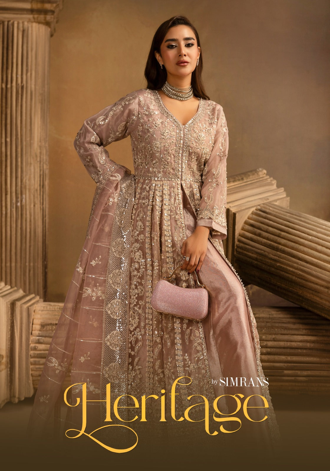 Luxury Heavy Embroidered Organza 3-Piece Maxi Dress – Wedding & Party Wear Collection