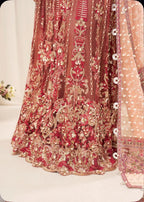 ZARKASH | 3 piece heavy Embroidered Net Maxi wedding Dress