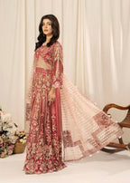 ZARKASH | 3 piece heavy Embroidered Net Maxi wedding Dress