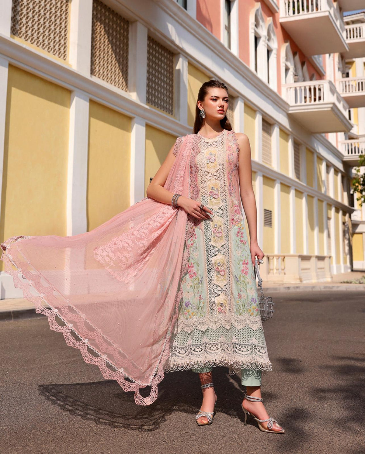 MARIA B LUXE LAWN 6A original- 3 piece stitched suit
