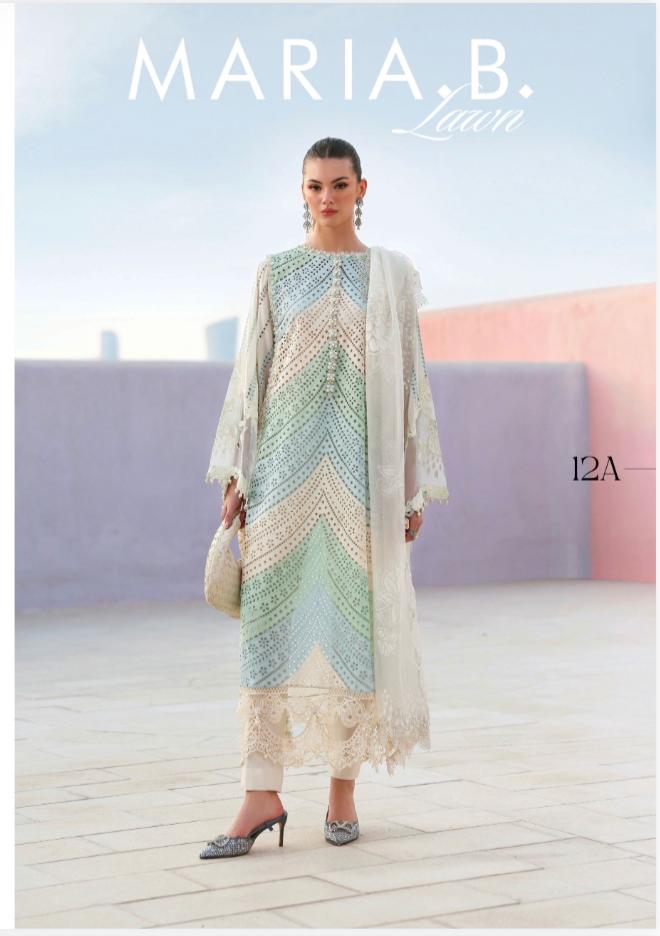 MARIA B LUXE LAWN 12A original- 3 piece stitched suit