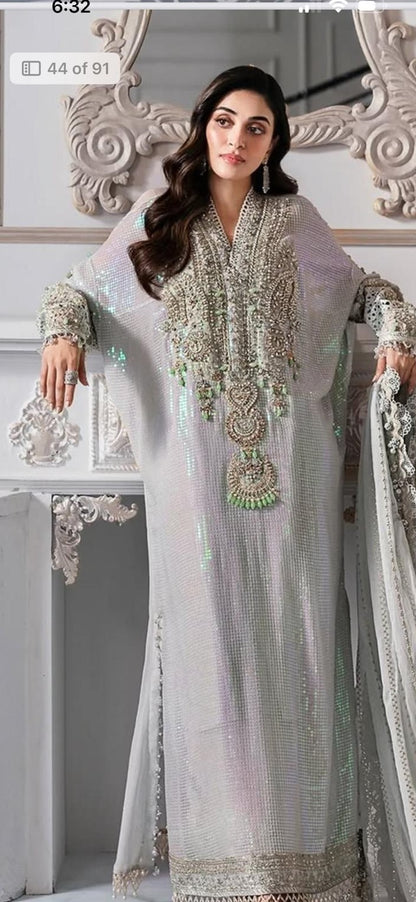 Maria B ( inspired) 3pcs beautiful heavy embroidered chiffon suit..