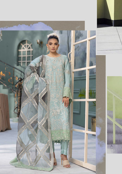 Flossie By Simran’s – 3 Piece Chiffon Embroidered Suit | Sizes S–2XL