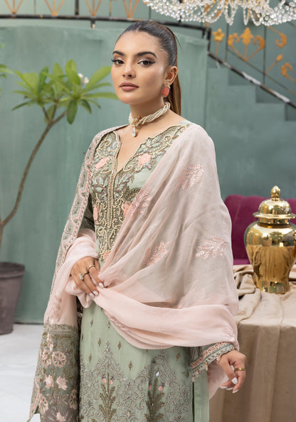 Flossie By Simran’s – 3 Piece Chiffon Embroidered Suit | Sizes S–2XL